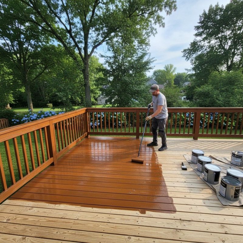 Local Concrete Deck Staining pros at work